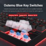 کیبورد گیمینگ ردراگون مدل K552 Kumara، سوییچ مکانیکال قرمز، Tenkeyless، نورپردازی RGB، قابلیت Anti-Ghosting - تصویر 4